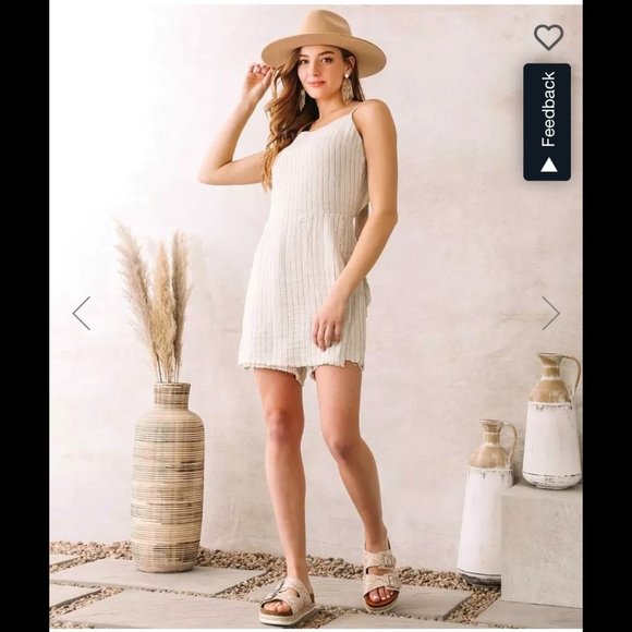 Buckle Willow & Root Striped Skort Romper L - Picture 4 of 4